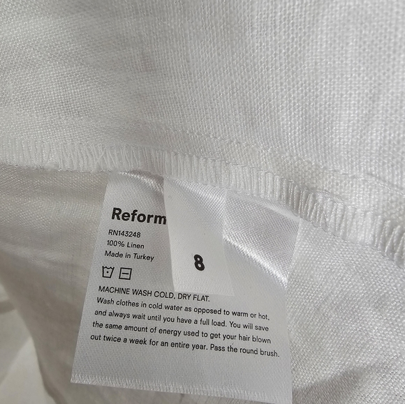 Reformation Maxine Mini Dress Linen New With Tags Size 8 - Picture 8 of 8